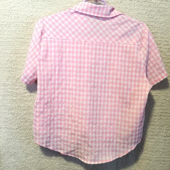 Pink checkered short sleeve pajama shorts set size L - Picture 8 of 8